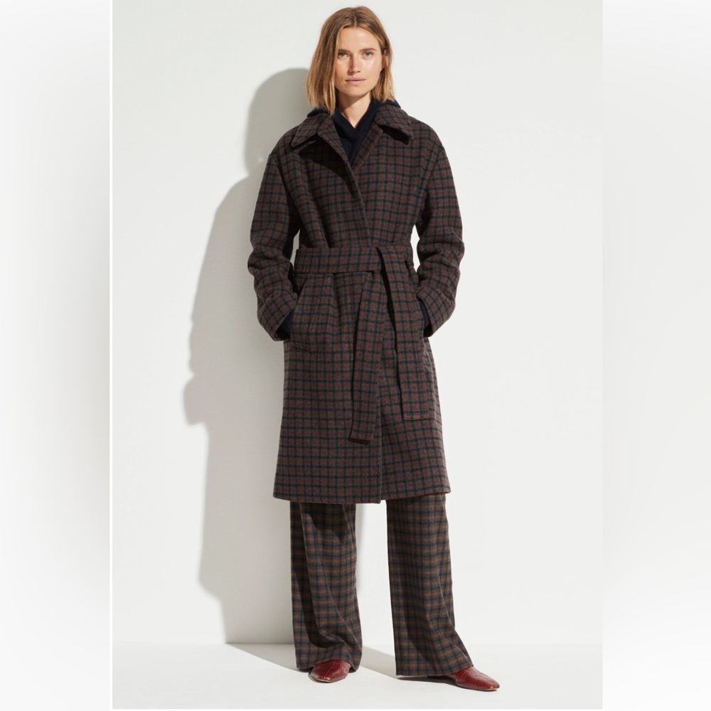 VINCE PLAID PRINT WOOL COAT Vince Coat
XS (perfect condition, like a new)